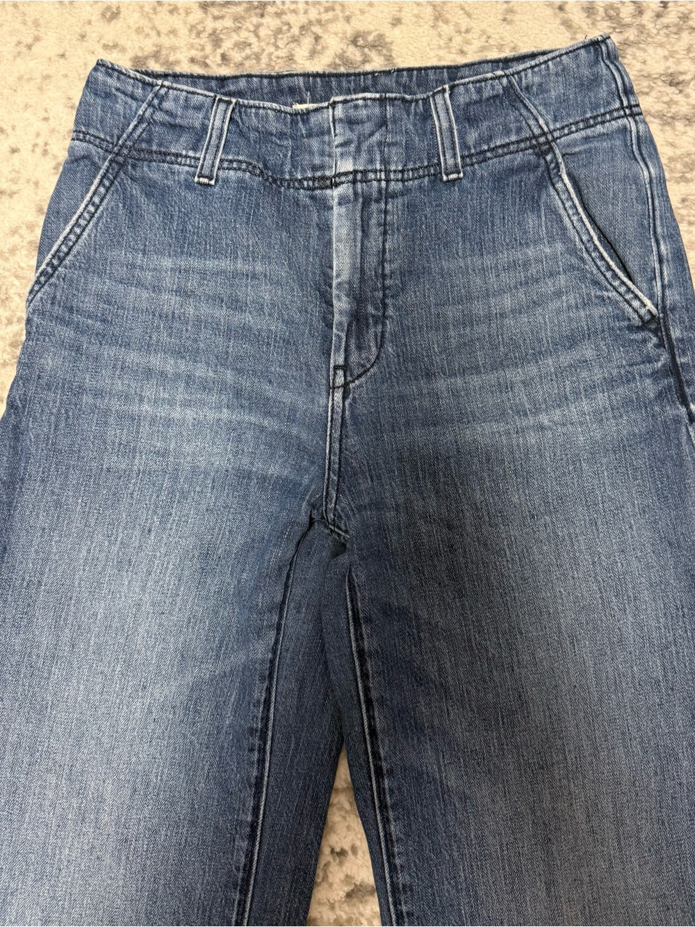 Pilcro Anthropologie Relaxed Elastic-Back Wide-Leg Denim Pants Size 25 Medium Wa - Picture 4 of 13
